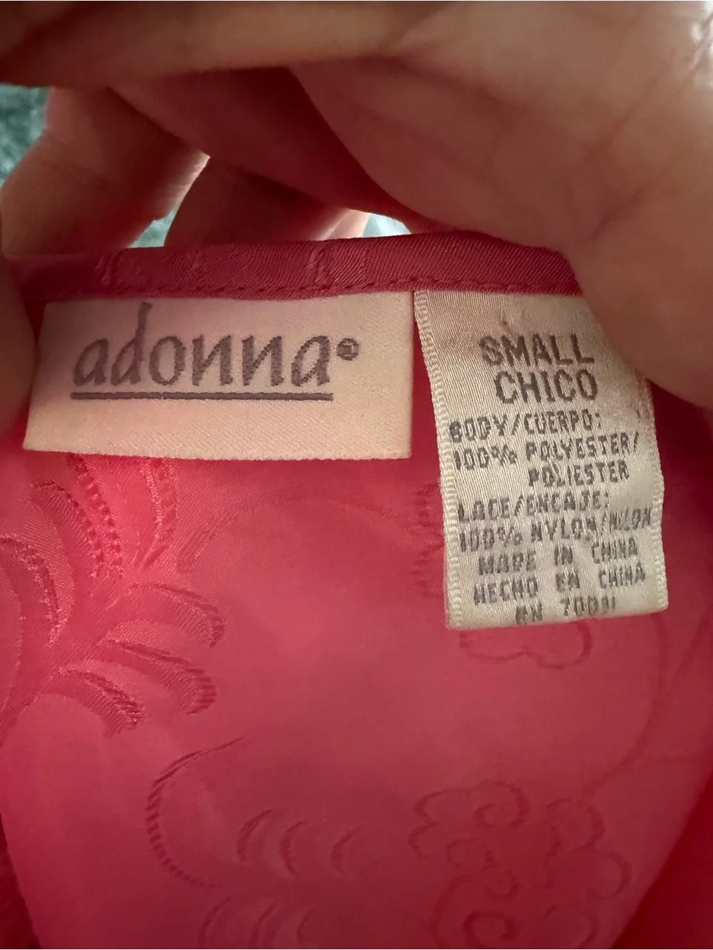 Adonna Vintage Pink Jacquard Lace Slip Dress S - Picture 7 of 7